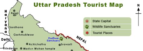 Uttar Pradesh Map, Uttar Pradesh Tourist Map, Tourist Map of Uttar Pradesh