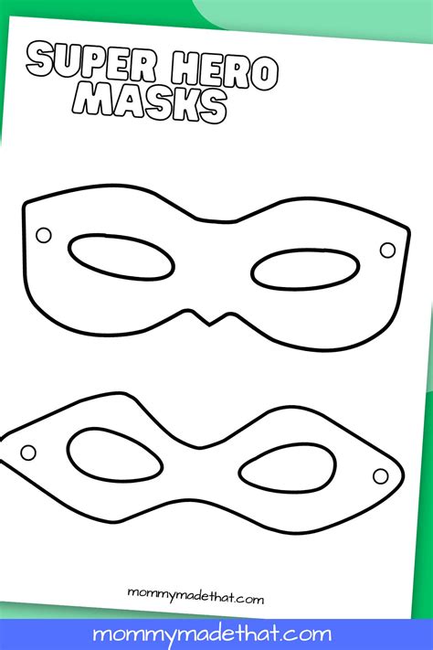 Superhero Mask Coloring Page