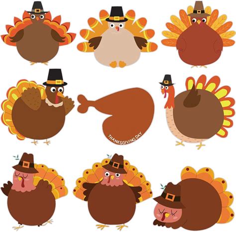 Amazon.com: 36 Pieces Thanksgiving Turkey Cut-Outs Versatile Classroom ...