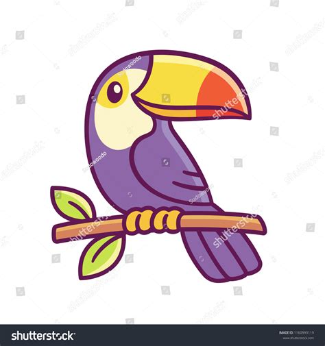 Cute Cartoon Toucan Drawing Tropical Bird Stock Vector (Royalty Free ...