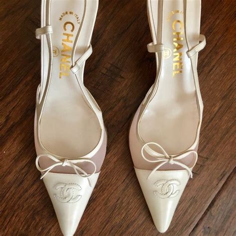 Vintage Chanel Slingback Heels Light Pink Vintage Chanel Slingback ...