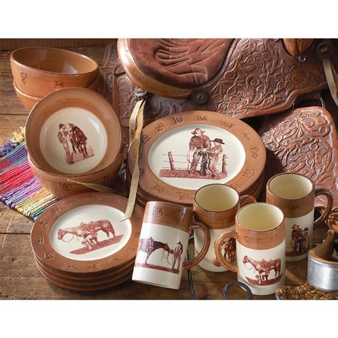 16 - Pc. Paul Cameron Smith Western Dinnerware Set - 181545, Dinnerware ...