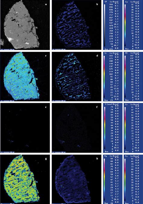 a: Scanning electron microscope images for chondrule M40 with scan ...