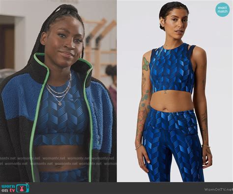 WornOnTV: Coco Gauff’s blue printed top and leggings on All American Homecoming | Clothes and ...