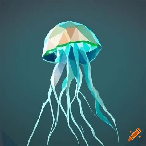 Low poly jellyfish logo