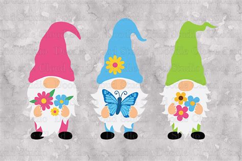 Spring Gnomes SVG Cut Files, Gnome Spring Clipart. By Doodle Cloud ...