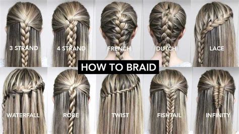 10 Basic Braids For Beginners | Easy DIY Tutorial - YouTube