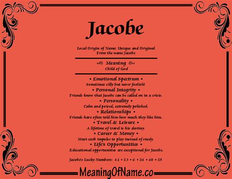 Jacobe - Meaning of Name