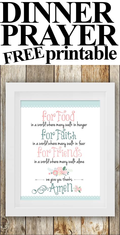 Dinner Prayer Free Printable - How to Nest for Less™