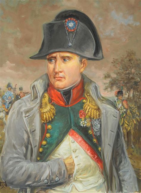 LELIEPVRE EUGÈNE : Portrait de l'Empereur Napoléon 1er en redingote, huile sur toile, Fin XXème ...