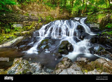 Fairy Falls waterfall in Trefriw, Snowdonia National Park, Wales, UK ...