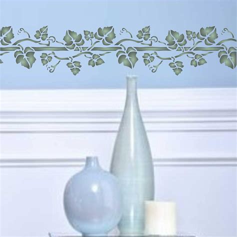 Vine Stencil, 37 x 16.5 cm (L) – Classic Wall Leaf Border Stencils for ...