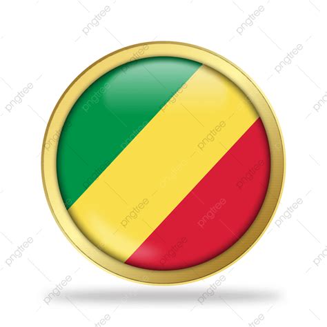 Congo Clipart Transparent Background, Congo Congo Brazzaville Flag Icon Png Gold Border, Congo ...