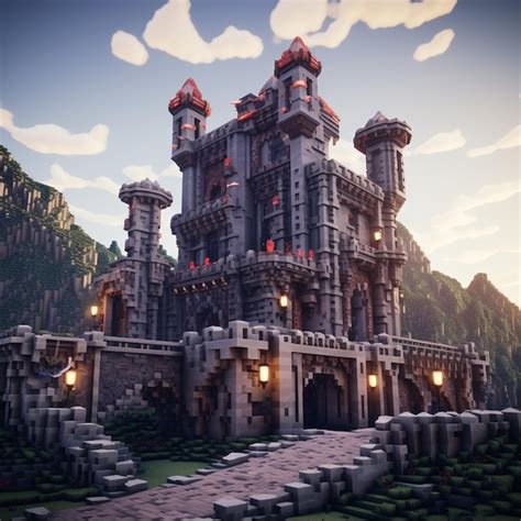 Premium Photo | Small evil castle minecraft