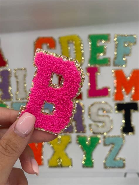 Chenille Letters Chenille Patch Adhesive Letters Varsity - Etsy