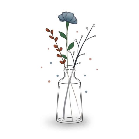 Glass Vase Hd Transparent, Aesthetic Flowers In A Glass Vase, Aesthetic, Flower, Vase PNG Image ...