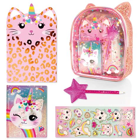 Buy Style Girlz Caticorn Stationary Set for Girls - Cute Pink Mini Backpack, Journal s, Pen ...