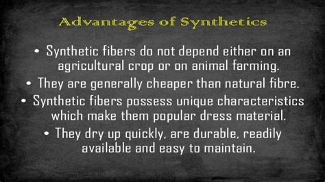 Advantages and disadvantages og synthetic fibres