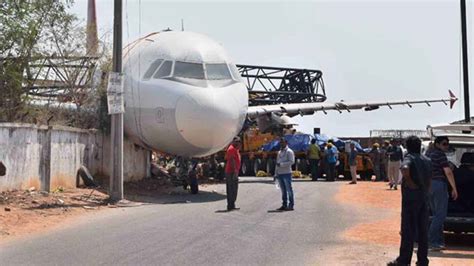 Watch Air India Plane Crash In Hyderabad While Being Moved By A Crane