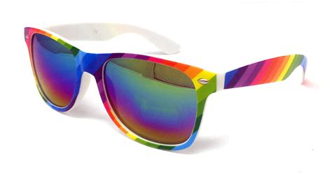 Rainbow Sunglasses Mens Ladies Womens Festival Mirrored Lens Classic Pride LGBT | eBay