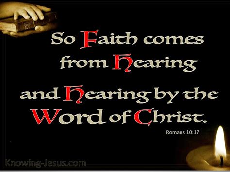 Romans 10:17 Faith Comes By Hearing (black)