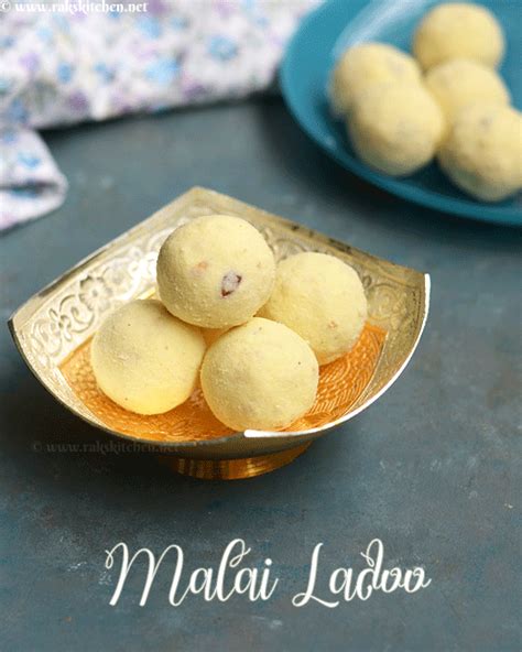 Malai ladoo recipe, milk powder malai ladoo - Raks Kitchen