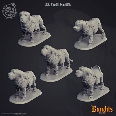 Bandit Mastiffs Mastiff Miniature D&D RPG Tabletop - Etsy