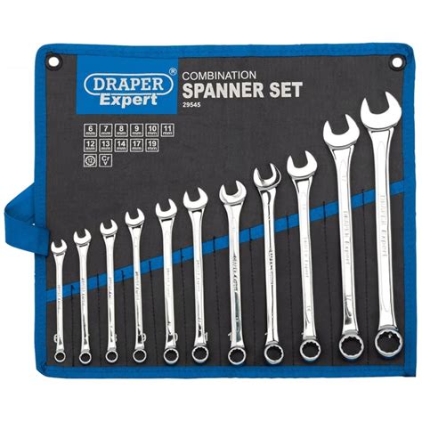 Draper Tools 11 Piece Metric Combination Spanner Set Silver 29545 | vidaXL.co.uk