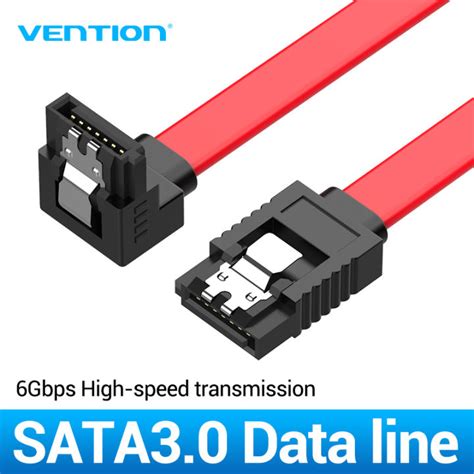 Vention SATA Cable 3.0 to Hard Disk Drive SSD HDD 90 Degree Right-Angle Cable Sata 50cm | Lazada