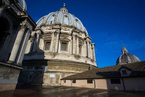 Architectural Close Up Of The Dome Of Saint Peter Basilica Stock Image ...