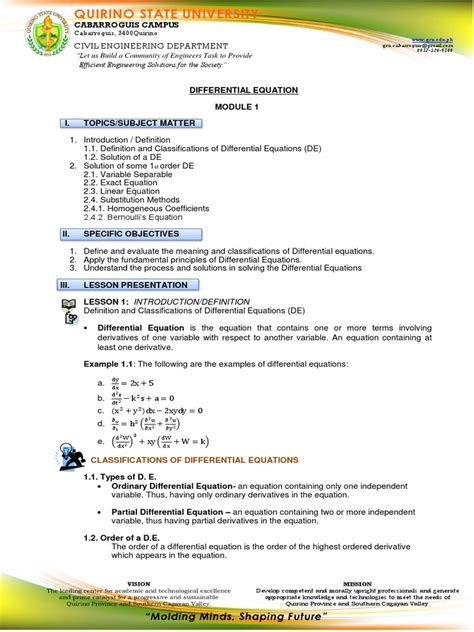 Differential Equations: An Introduction to Classifications, Order, Degree, Linearity and ...