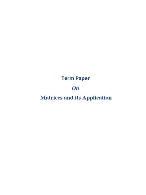 Matrices and Its Application | PDF | Matrix (Mathematics) | Determinant