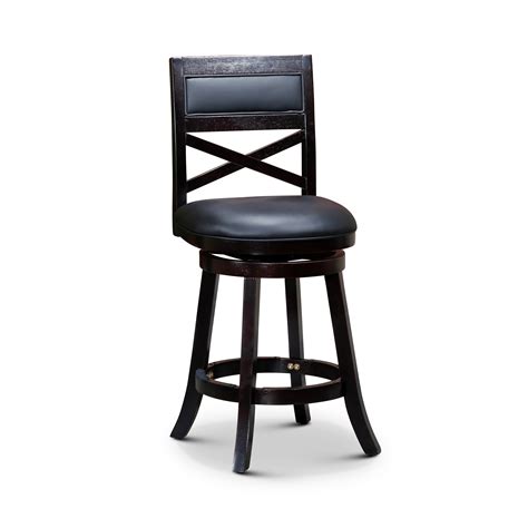 DTY Indoor Living Meeker X Back Bonded Leather Swivel Stool, 24 ...