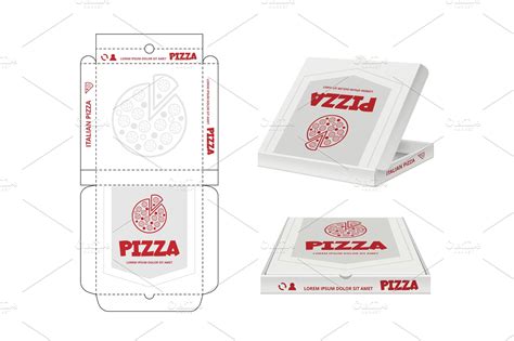 Pizza box design. Unwrap fastfood | Custom-Designed Graphics ~ Creative Market