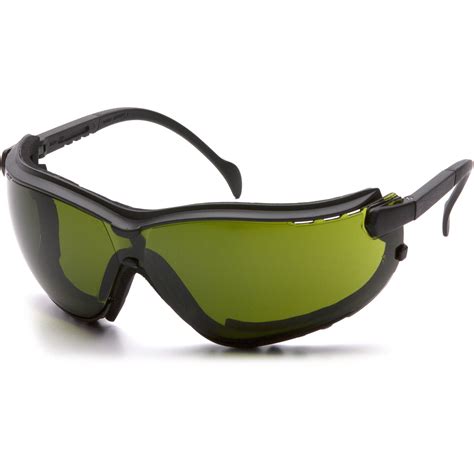 Pyramex V2G Safety Glasses/Goggles - Black Frame - 3.0 IR Filter Lens ...