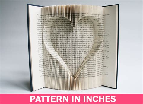 Book Folding Pattern in inches Inverted Heart: Book Folding Tutorial ...