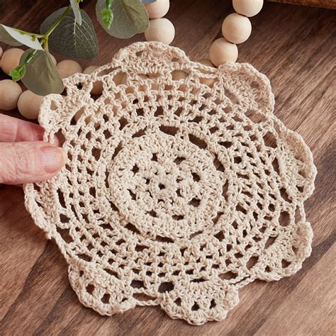 Ecru Round Crocheted Doily - Crochet and Lace Doilies - Home Decor - Factory Direct Craft