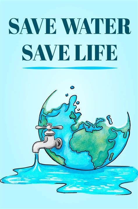 Quasar Crystal Save Water Save Life Environment Quote Poster ...