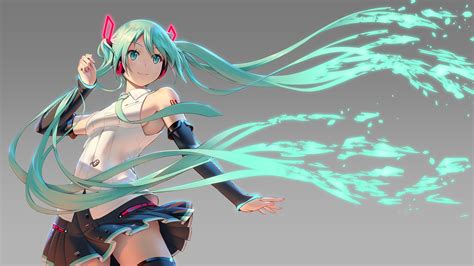 Wallpaper : 1920x1080 px, anime girls, green hair, Hatsune Miku, highs, thigh, twintails ...