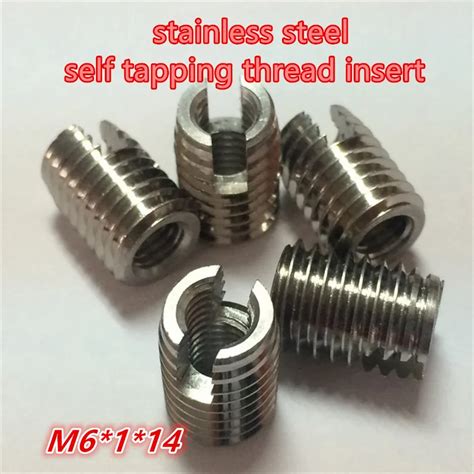 20pcs M6*1.0 Self Tapping Thread Inserts 302 Slotted Type Screw Bushing ...