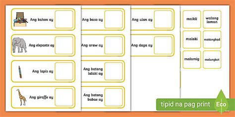 Pagkumpleto Sa Pangungusap Gamit Ang Pang-Uri | Grade 1 | Twinkl