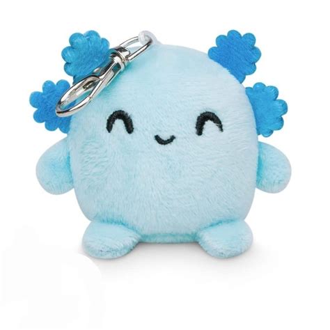 Angry Blue Axolotl Plushie Charm Keychain