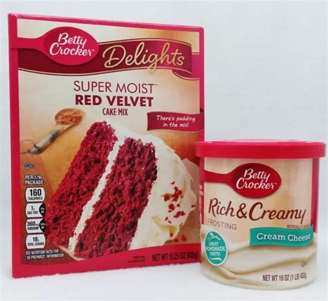 BETTY CROCKER SUPER Moist RED VELVET Cake Mix & CREAM CHEESE Creamy Frosting Set $7.95 - PicClick