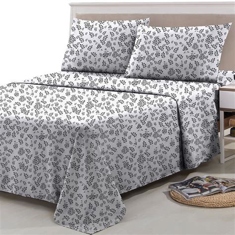 4 PC Queen Bed sheets Set - Brushed Microfiber Queen Size Sheets, Deep Pocket Fitted Floral ...