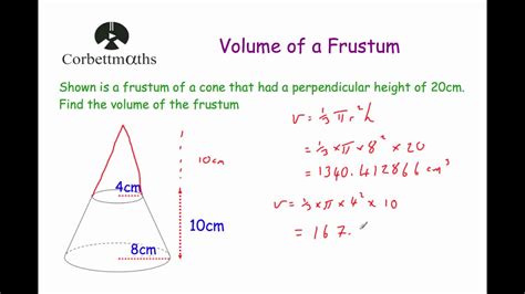 Volume of a Frustum - Corbettmaths - YouTube