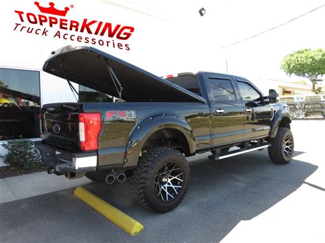 Black Ford F250 with LEER 700 Series Lid - TopperKING : TopperKING ...