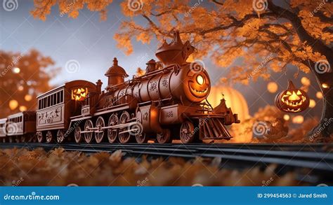 Train on the Railway a Jack-o-lantern Blaze Train that Creates a ...