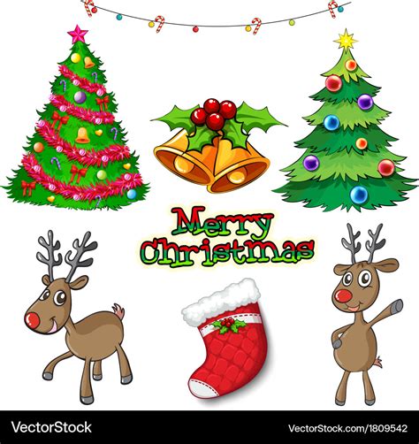 Set of christmas decors Royalty Free Vector Image