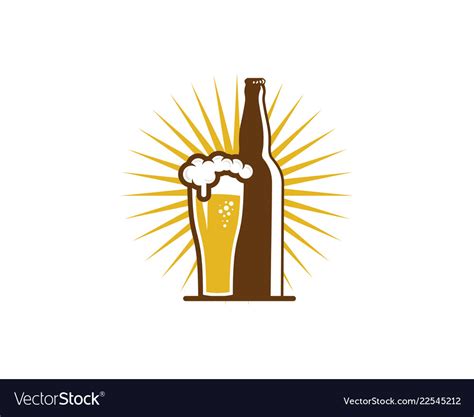 Bottle beer logo icon design Royalty Free Vector Image