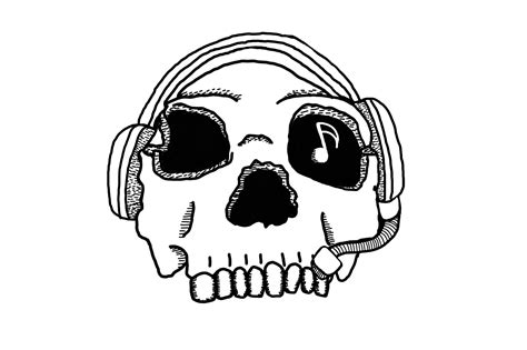 Music Human Skull Illustration Graphic by Arsa Adjie · Creative Fabrica